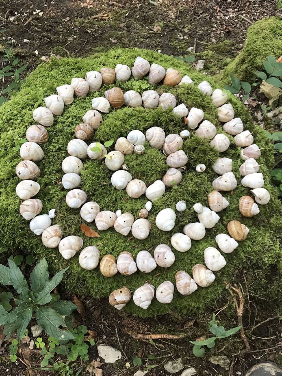 une spirale de pierres